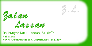 zalan lassan business card